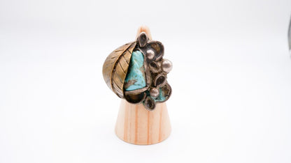 Vintage Turquoise and Copper Ring size 6