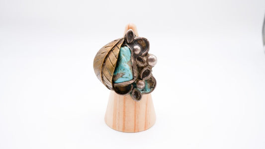 Vintage Turquoise and Copper Ring size 6