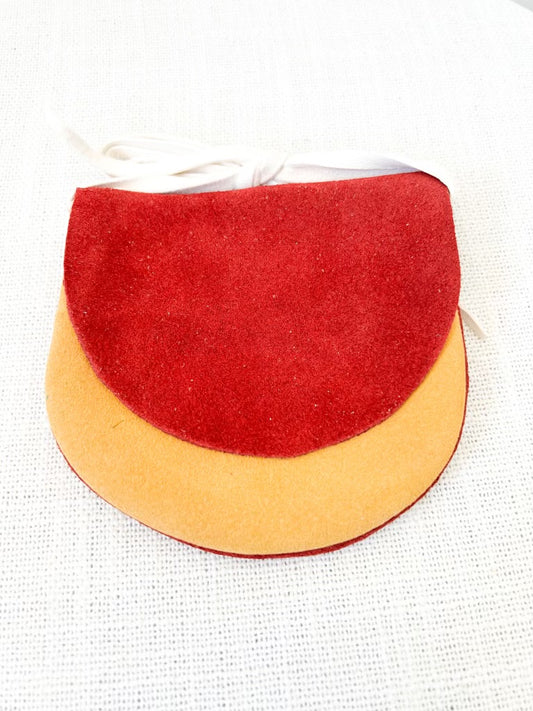 Handmade Deerskin Multi Use Pouch in Red and Gold