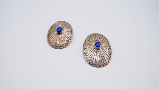 Vintage Sterling and Blue Lapis Earrinngs