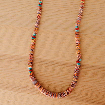 Multi Colored Hand Beaded Necklace